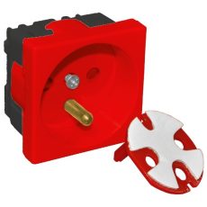 Alantec Gniazdo elektryczne 45x45 z kluczem, czerwone - 2P+Z (PZ01)